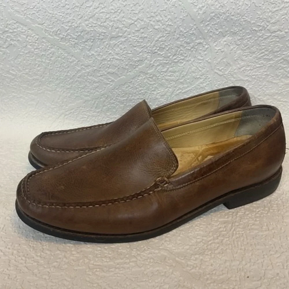 Johnston Murphy Cognac Brown Casual Dress Shoes Men 10M Brazil Leather‎